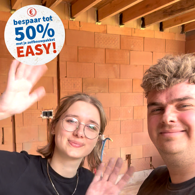 Sofie en Aiko tijdens de zelfbouw renovatie van hun woning