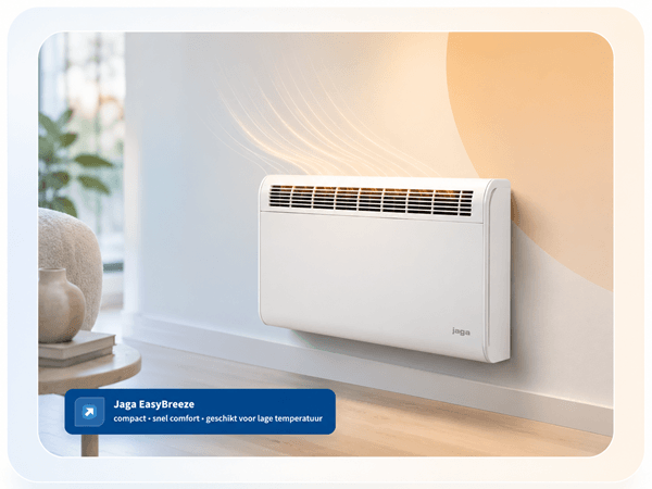 Convecteur Jaga EasyBreeze pour chauffage basse température avec pompe à chaleur ou chauffage par le sol