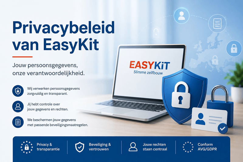 Politique de confidentialité d’EasyKit – données personnelles et droits en matière de vie privée Illustration de la politique de confidentialité d’EasyKit relative aux données personnelles, à la sécurité et aux droits en matière de vie privée
